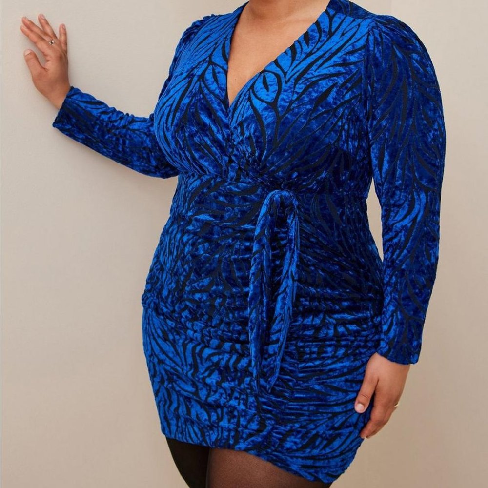 Torrid At The Knee Velvet High Slit Dress